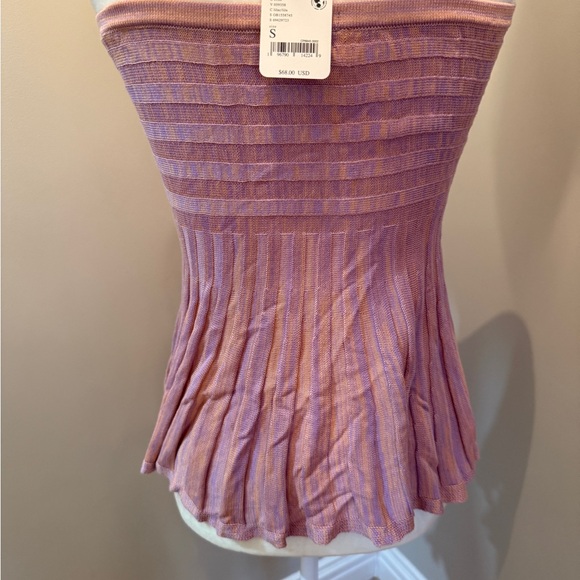 Free People Mauve Strapless Pleated Top - Picture 3 of 10